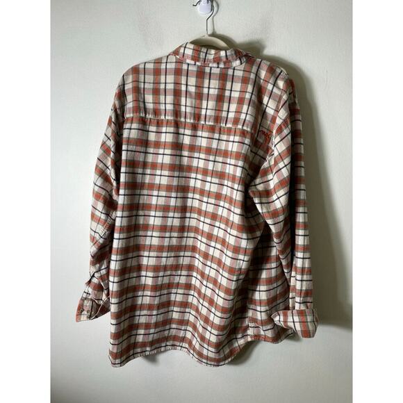 Men's Mountain Khakis Orange Checked Button Down Sz L - Picture 2 of 3